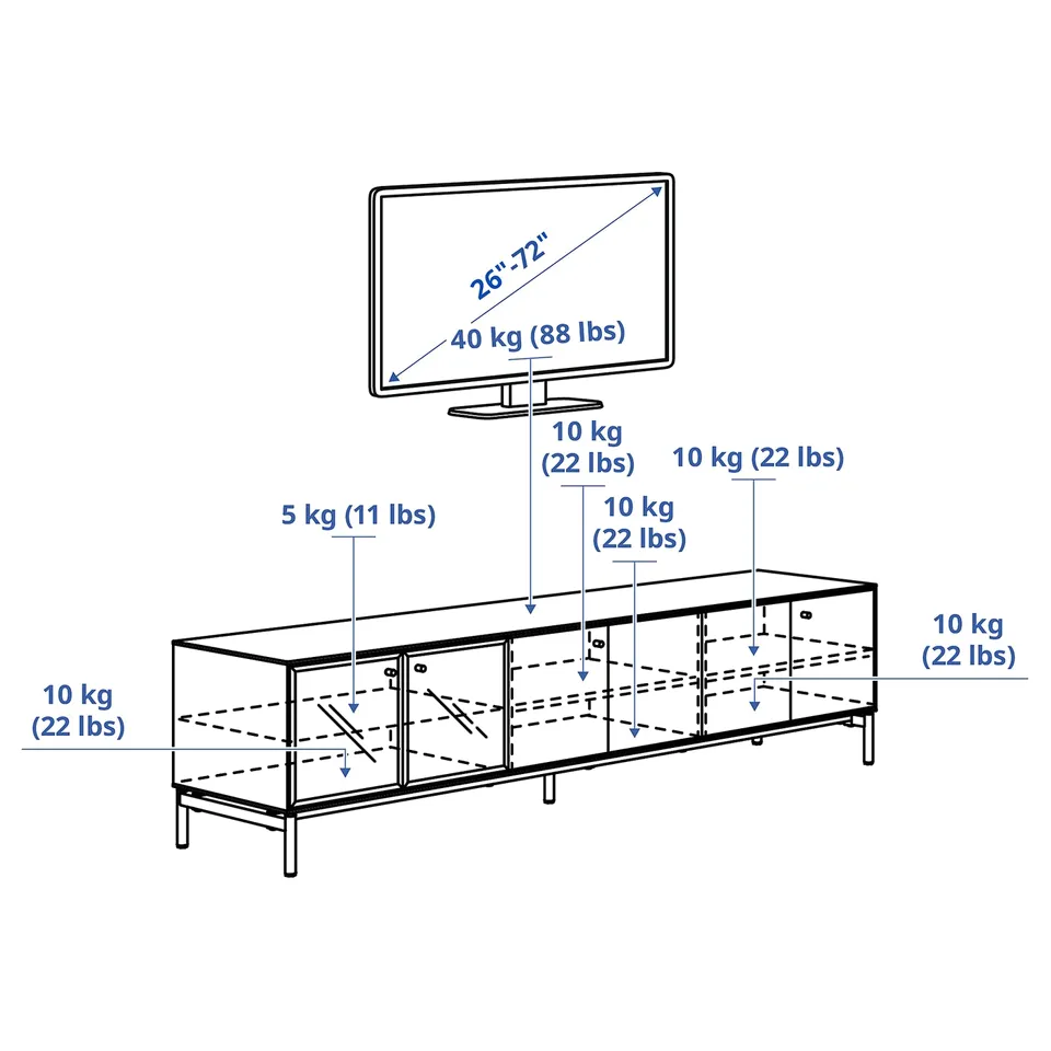 Illustration with measurements for the product: BOASTAD.