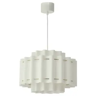 STOCKHOLM 2025 pendant lamp, white textile/brass-plated, 50 cm