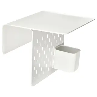 KRAMPHULT / SKÅDIS armrest tray with container, white metal/white, Length 30 x Width 25 cm