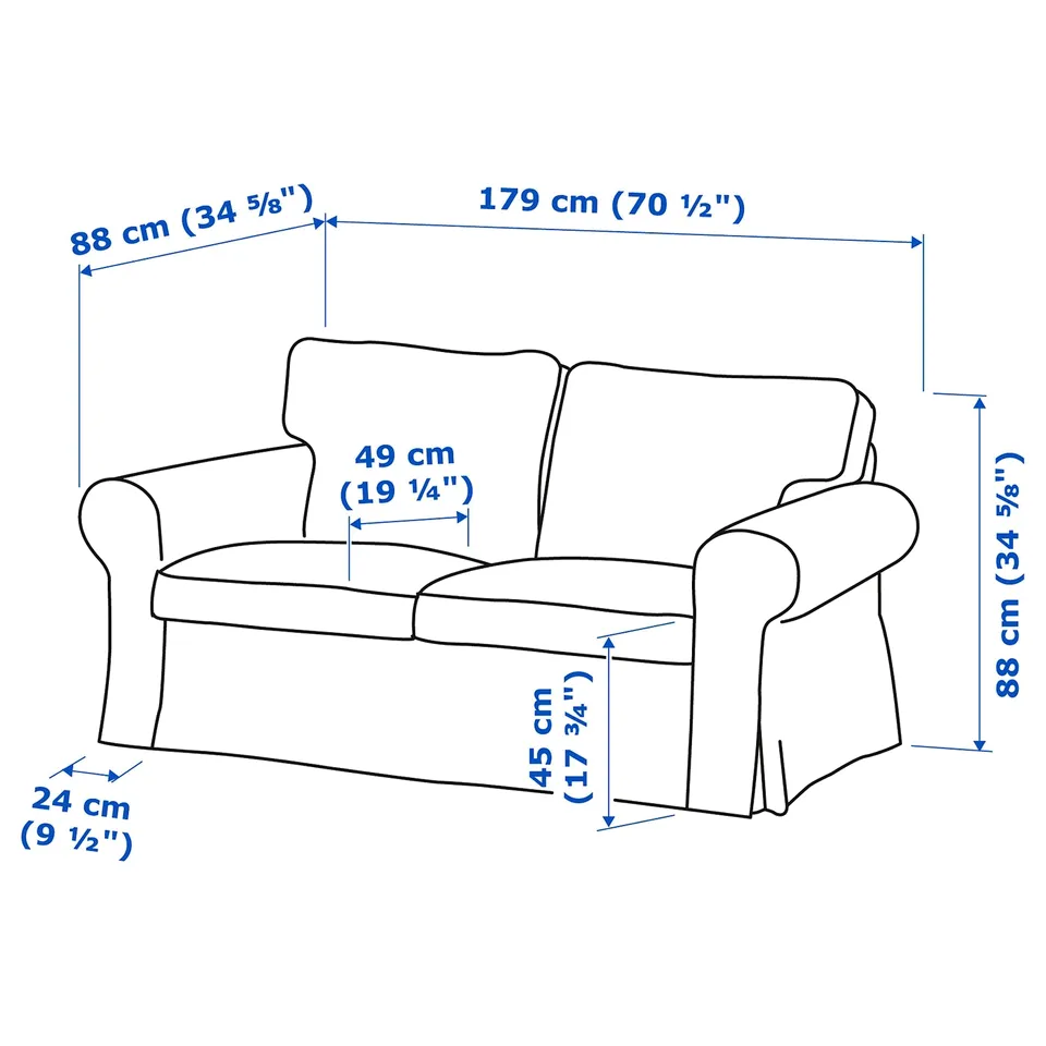 EKTORP 2-seat sofa, Mångbyn brown/multicolour