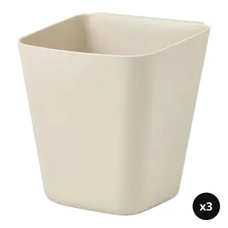 SUNNERSTA set: container x3, beige, Width 12 x Depth 11 x Height 13 cm
