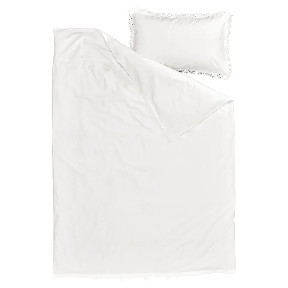 BIRGITTARÖNN Duvet cover and pillowcase, white, 150x200/50x80 cm