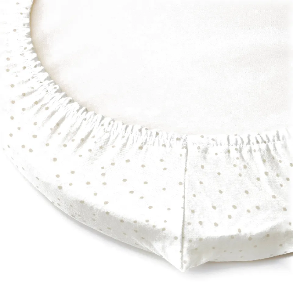 ÄLSKVÄRD Fitted sheet for bassinet, clouds/dots/off-white, 41x75 cm