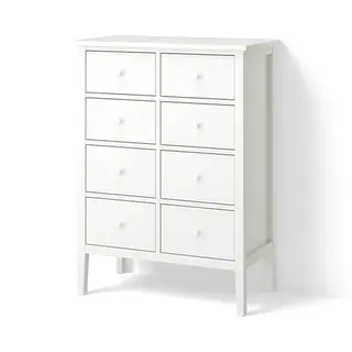 GULLABERG chest of 8 drawers, white/anchor/unlock-function, 89x48x122 cm