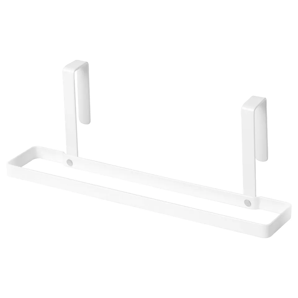 A white PÅLYCKE over-door storage rack with a rectangular shape and two hooks for hanging.