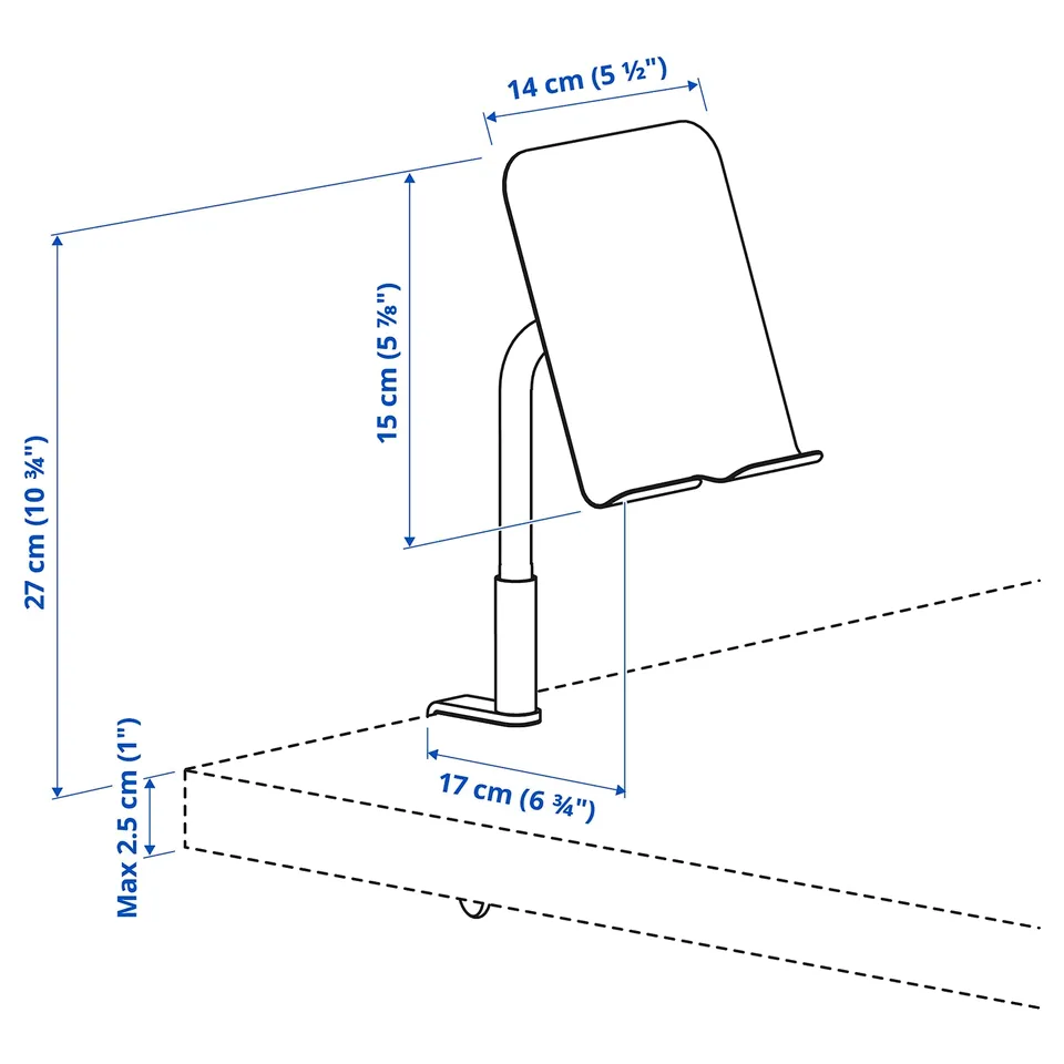 Illustration with measurements for the product: RELATERA.