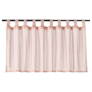 MATILDA café curtain, 1 piece, pink/with tab top, Width 145 x Length 50 cm