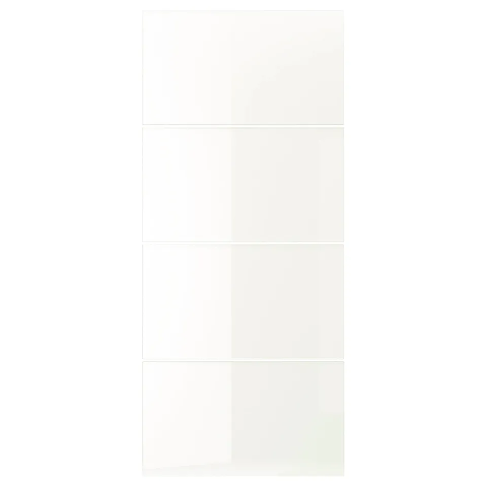 FÄRVIK: white glass sliding doors, modern & minimalist design for wardrobes, tempered glass with enamel finish.