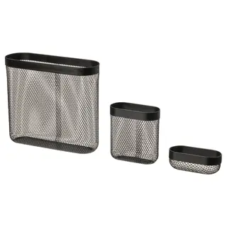 SKÅDIS storage basket, set of 3, black