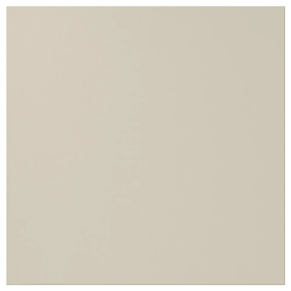 Beige HAVSTORP cabinet with smooth, clean lines, made of acrylic paint and fibreboard.