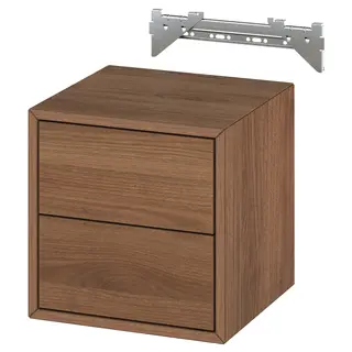 EKET wall cabinet with 2 drawers, brown walnut effect, 35x35x35 cm