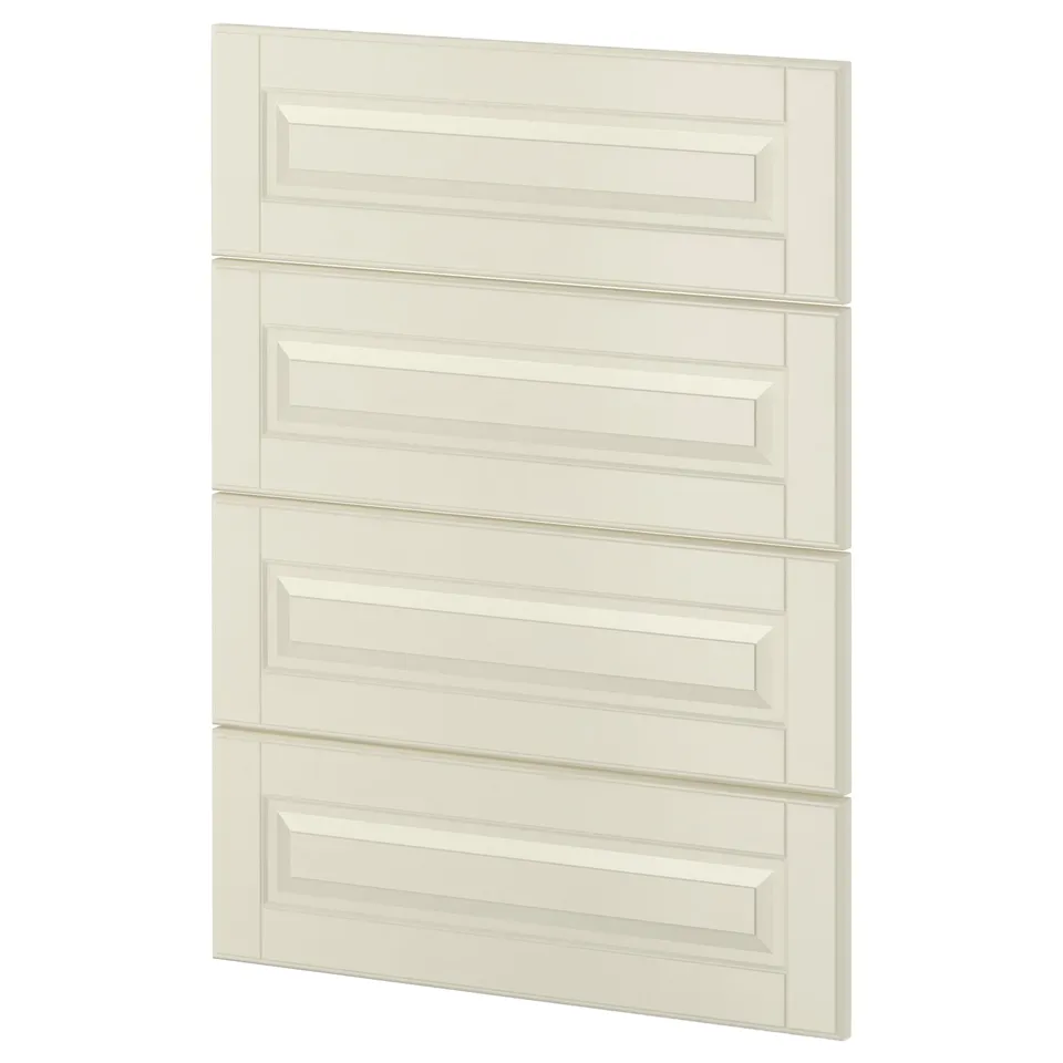 A METOD kitchen cabinet in off-white with bevelled edges. It is rectangular with a smooth finish.