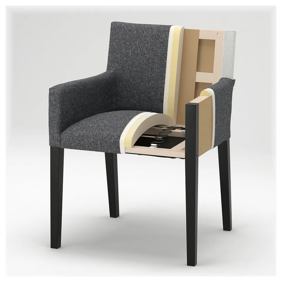 TONSTAD / MÅRENÄS Table and 4 chairs, brown oak veneer/Gunnared beige black, 150x80 cm
