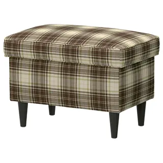 STRANDMON footstool with storage, Talliden beige/brown, Length 60 x Width 40 x Height 44 cm