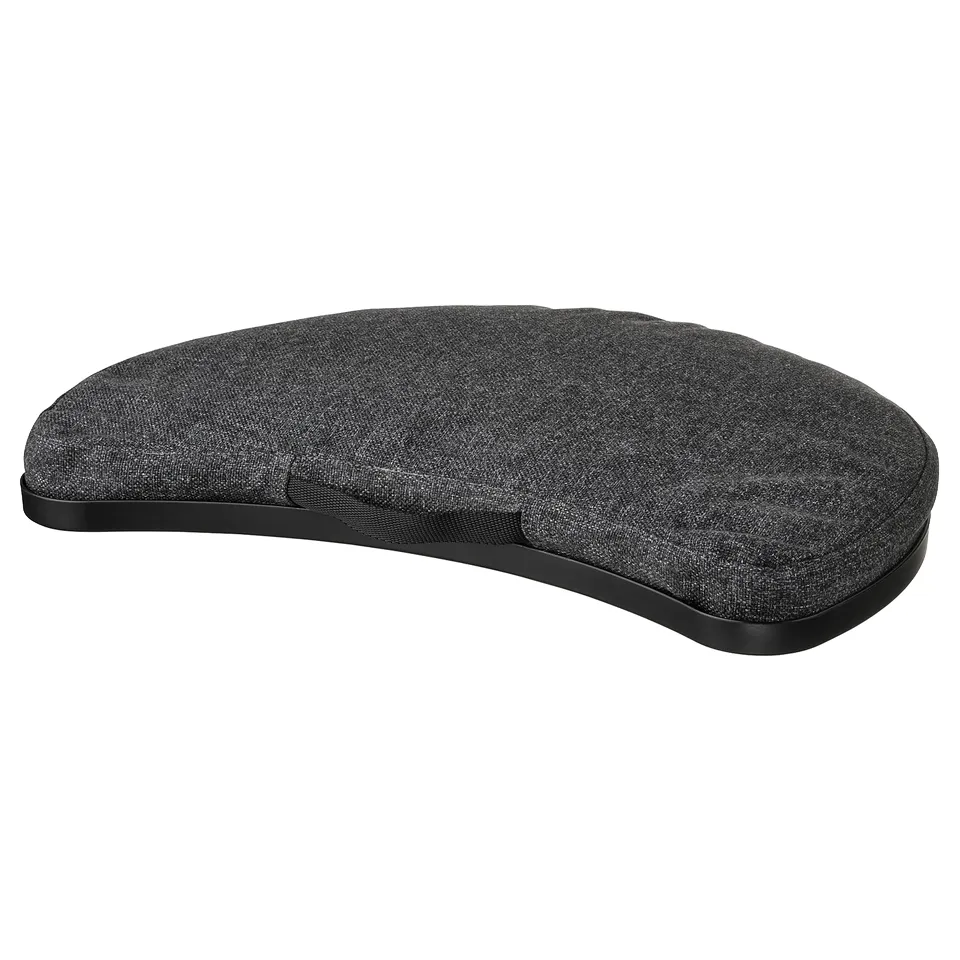 ÖJULF black laptop cushion, curved, portable for comfort.