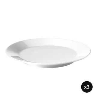 IKEA set: plate x3, white, 20 cm