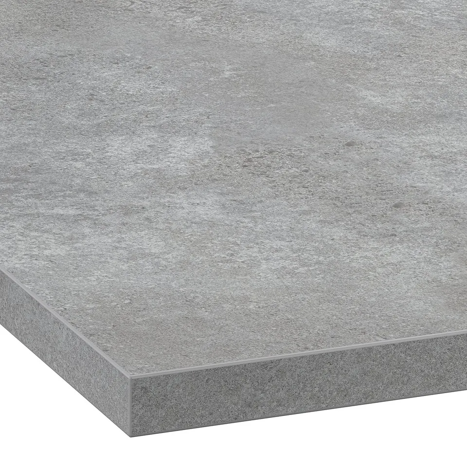 EKBACKEN Worktop, light grey concrete effect/laminate, 186x2.8 cm