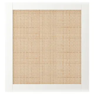 STUDSVIKEN door, white/woven poplar, 60x64 cm