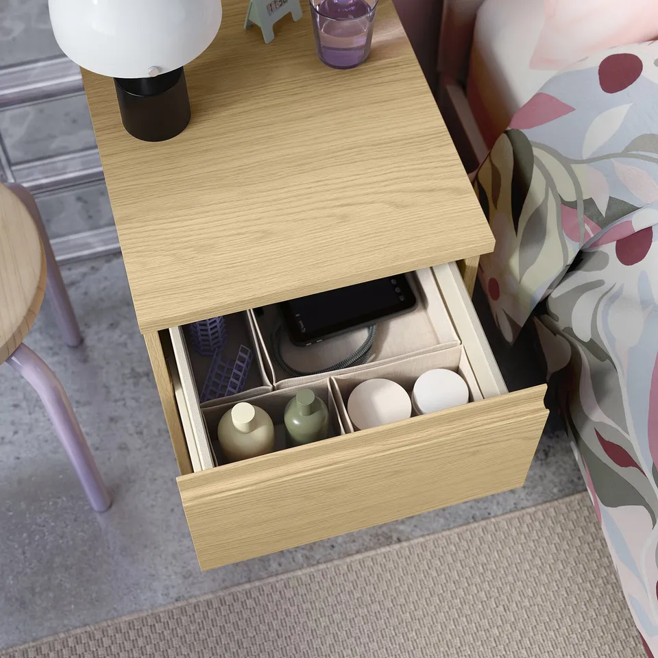 STORKLINTA Chest of 2 drawers, oak effect, 40x50x53 cm