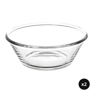 VARDAGEN set: serving bowl x2, clear glass, 20 cm