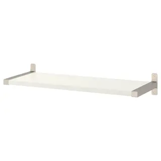 BERGSHULT / GRANHULT wall shelf, white/nickel-plated, 80x30 cm