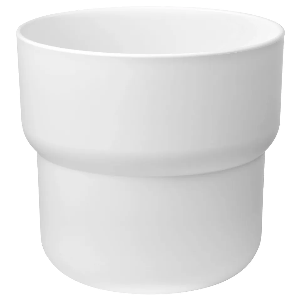 White recycled plastic planter
