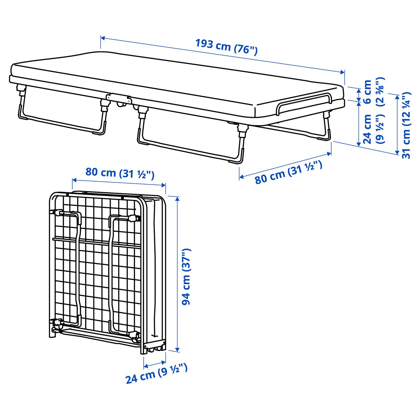 Illustration with measurements for the product: NORRUDDEN.