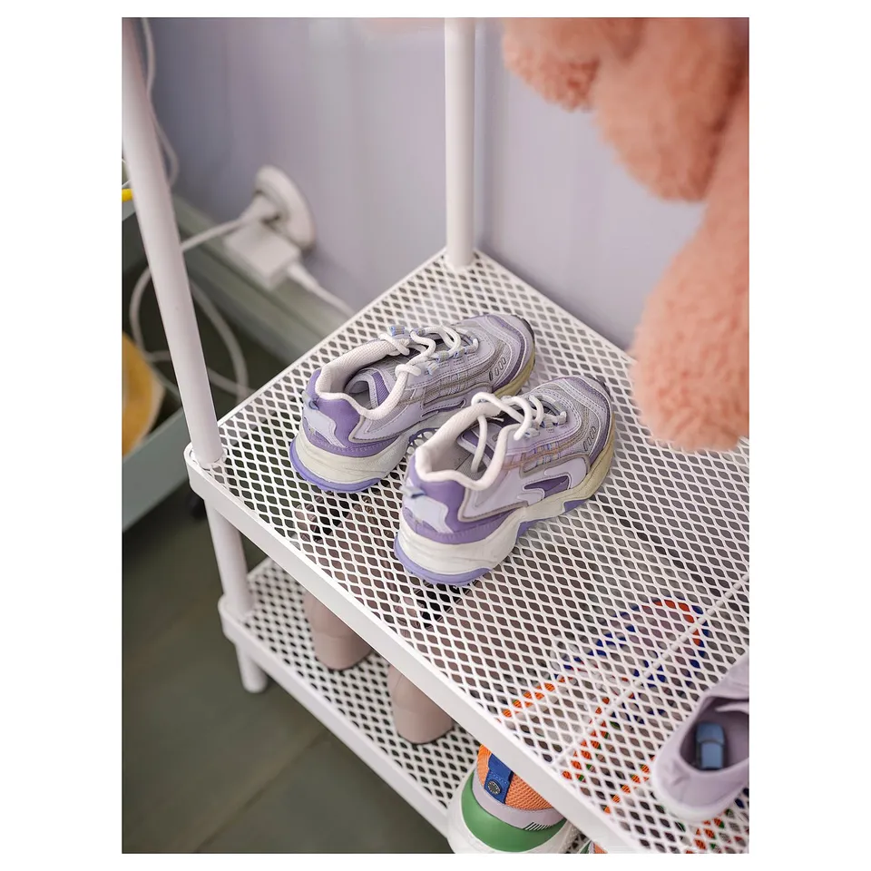 MACKAPÄR Coat rack with shoe storage unit, white, 78x32x200 cm
