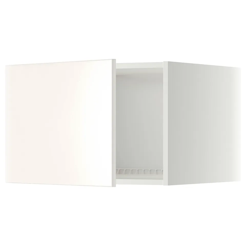 White wall-mounted cabinet, part of the METOD kitchen system, rectangular with clean lines.