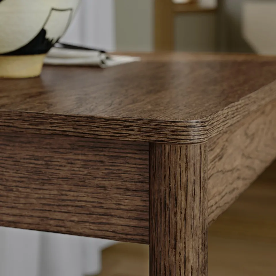 TONSTAD / TONSTAD Table and 2 chairs, brown oak veneer/Fridtuna light beige brown oak effect, 80/120x70 cm