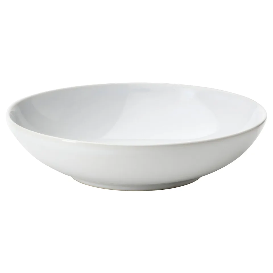 A white GODMIDDAG dinner plate with smooth design and made of stoneware.