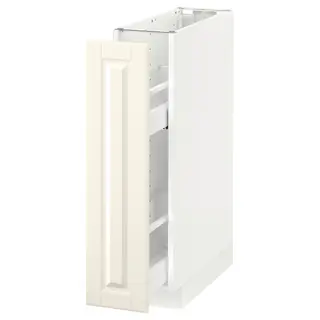 METOD / MAXIMERA base cabinet/pull-out int fittings, white/Bodbyn off-white, 20x60x80 cm