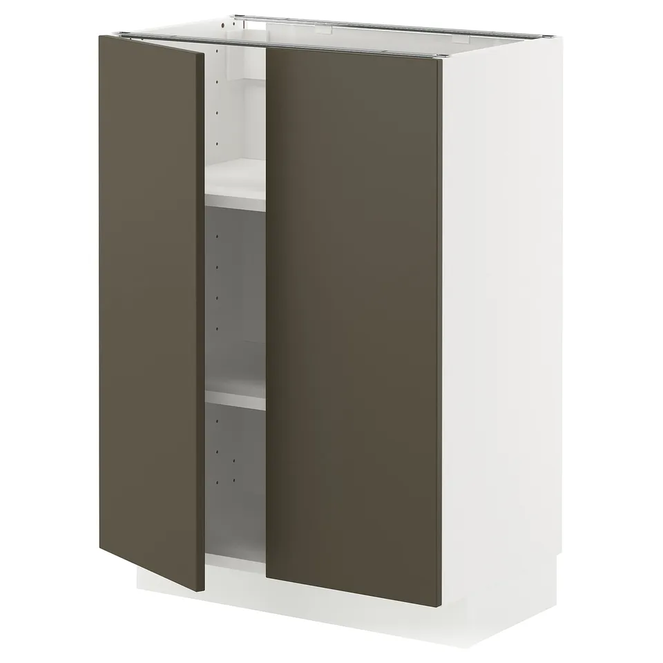 METOD cabinet, dark brown/beige, modern minimalist design, adjustable shelves, durable wood construction.
