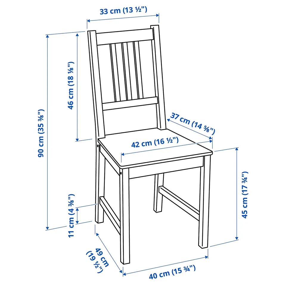 PINNTORP Chair, black stained/pine