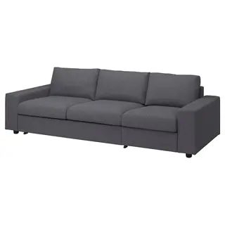 VIMLE cover for 3-seat sofa-bed, with wide armrests/Gunnared medium grey