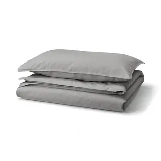 ÄNGSLILJA duvet cover and pillowcase, grey, 150x200/50x80 cm