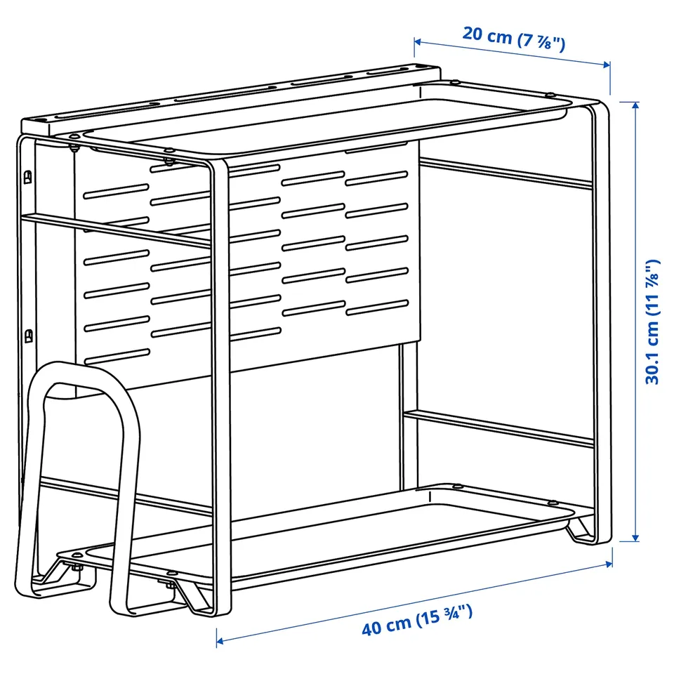 AVSTEG Kitchen countertop organiser, bamboo/white, 40x21 cm