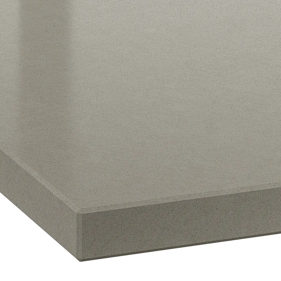 LOCKEBO Custom made worktop, grey stone effect/glass composite, 1 m²x4.0 cm