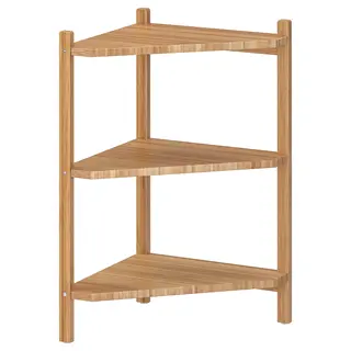 RÅGRUND wash-basin/corner shelf, bamboo, 34x60 cm