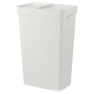 HÅLLBAR bin with lid, light grey, 35 l