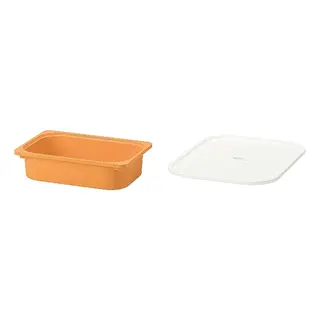 box + lid set: storage box + lid, light orange + white, 42x30x10 cm