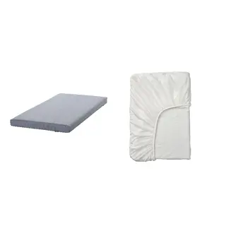 GRUSNARV/ÅGOTNES set: foam mattress + waterproof mattress protector, firm/light blue, 90x200 cm
