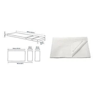 LENAST/PLUTTEN set: foam mattress for extendable bed + waterproof mattress protector, 80x200 cm