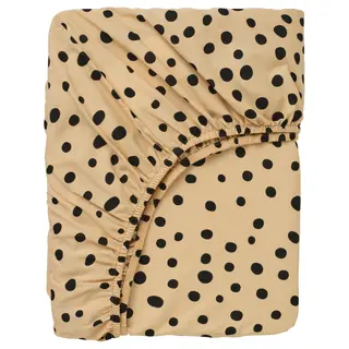 SANDLÖPARE fitted sheet, light brown/cheetah pattern, 90x200 cm