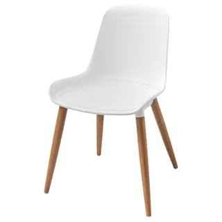 GRÖNSTA chair, in/outdoor white/light brown/wood, Width 54 x Depth 48 x Height 79 cm