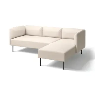 LILLEHEM 3-seat modular sofa w chaise longue, Vissle/beige metal, Width 224 x Height 73 x Depth 76 cm