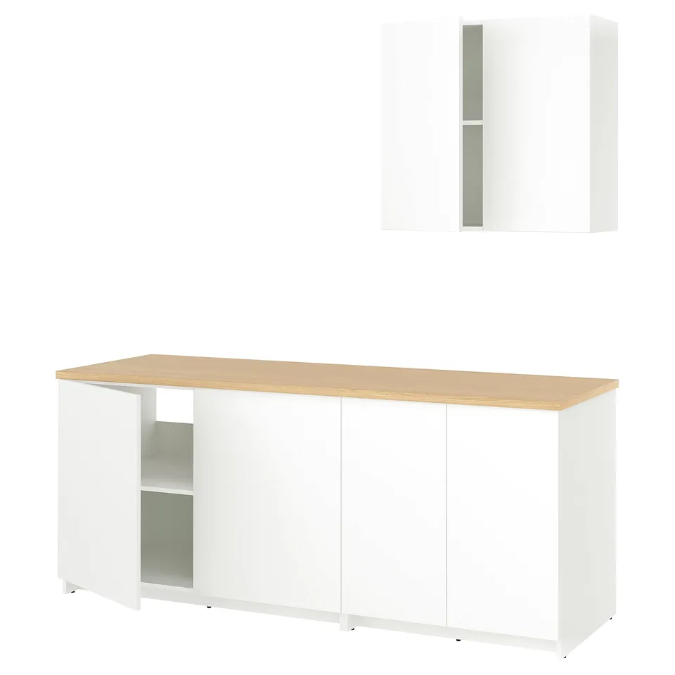 KNOXHULT Kitchen, white, 204x61x220 cm