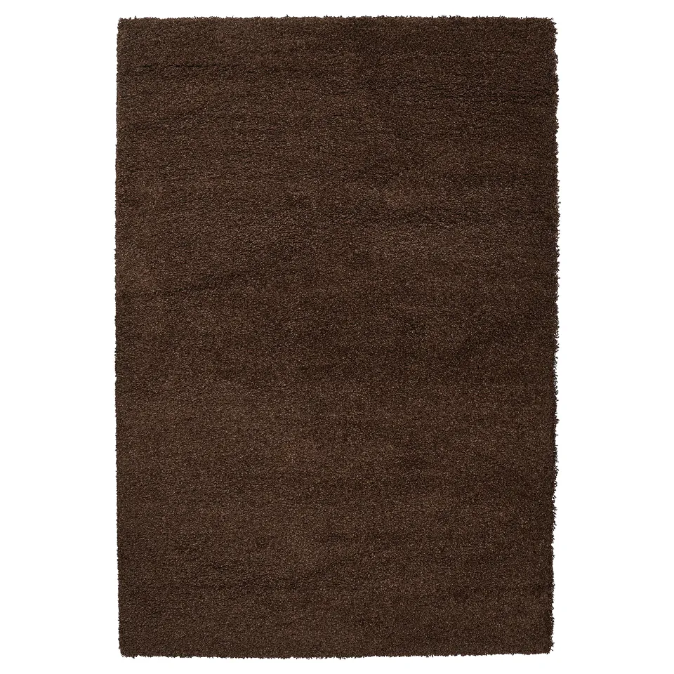 BREVBÄRARE Rug, high pile, deep brown, 160x230 cm