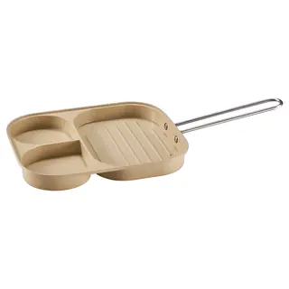 SKÄGGTORSK frying pan, non-stick coating light beige-green, 22x19 cm