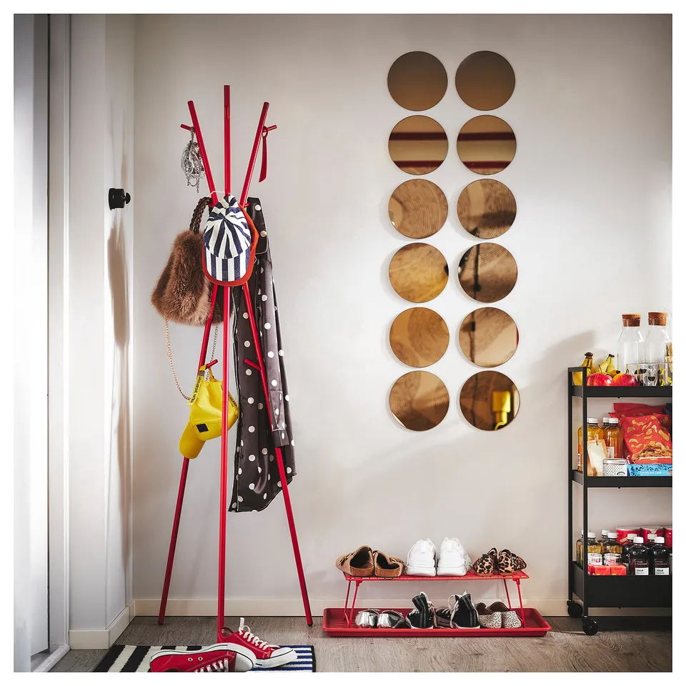 GREJIG Shoe rack, bright red, 58x27x17 cm